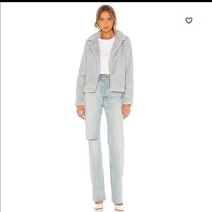 Revolve Superdown faux fur coat in grey metallic